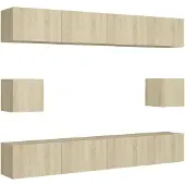 vidaXL Ensemble d'armoires TV 6 pièces en bois composite chêne Sonoma