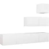vidaXL Ensemble de 4 armoires TV blanc en bois composite