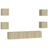 vidaXL Ensemble d'armoires TV 6 pièces en bois composite chêne Sonoma
