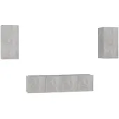 vidaXL Ensemble d'armoires TV 4 pièces gris béton Bois composite
