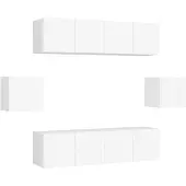vidaXL Ensemble de 6 meubles TV blanc en bois composite