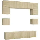 vidaXL Ensemble d'armoires TV 8 pièces en bois composite chêne Sonoma