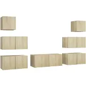 vidaXL Ensemble d'armoires TV de 7 pièces en bois de chêne Sonoma