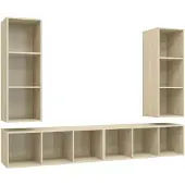 vidaXL Armoires murales TV 4 pcs. chêne Sonoma bois composite