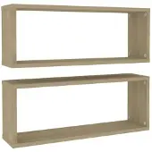 vidaXL Étagères murales cube 2 pcs Chêne sonoma Bois d’ingénierie