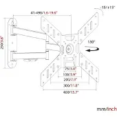 Haeger Support TV Large Triple Tilt & Swivel 23" - 50