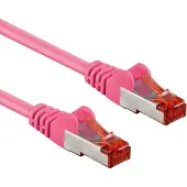 Goobay Câble patch CAT 6, S/FTP (PiMF), magenta, 20 m - conducteur en cuivre (CU), gaine de câble sans halogène (LSZH)