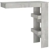 vidaXL Table de bar murale gris béton 102x45x103,5 cm Bois composite