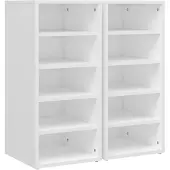 vidaXL Armoires à chaussures 2pcs Blanc 31,5x35x70cm Bois d'ingénierie