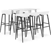 vidaXL Ensemble de bar 7 pièces blanc
