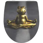 Schutte Duroplast HG Siège de WC RELAXING FROG, Siège de WC à fermeture souple et à déclenchement rapide, Siège de WC