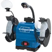 Scheppach Meuleuse double BG200 | 230V 550W - Pierre Ø200 mm | K36 / K60 | Pare-étincelles | Support de pièce & Dresseur de pierre à aiguiser | Réservoir d'eau