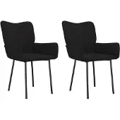 vidaXL Chaise de salle à manger 2 pcs. noir velours