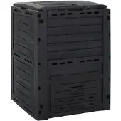 vidaXL Composteur De Jardin Noir 280 L Polypropylène