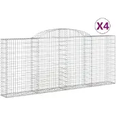 vidaXL Gabions 4 pcs voûtés 300x30x120/140 cm en fer