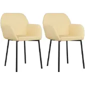 vidaXL Chaise de salle à manger 2 pcs. Velours crème