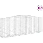 vidaXL Gabions avec arc surélevé 2 pcs. 400x50x140/160cm Fer galvanisé
