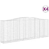 vidaXL Gabions avec arc surélevé 4 pcs. 400x50x140/160cm Fer galvanisé