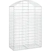 vidaXL Gabion avec arc surélevé 100x50x140/160 cm Fer galvanisé