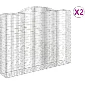 vidaXL Gabions avec arc surélevé 2 pcs 300x50x220/240cm Fer galvanisé
