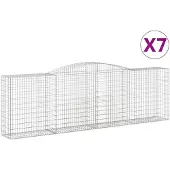 vidaXL Gabions avec arc surélevé 7 pcs. 400x50x120/140cm Fer galvanisé