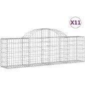 vidaXL Gabions avec arc surélevé 11 pcs. 200x30x60/80 cm Fer galvanisé