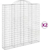 vidaXL Gabions avec arc surélevé 2 pcs. 200x30x200/220cm Fer galvanisé