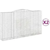 vidaXL Gabions 2 pcs voûtés 400x50x220/240 cm en fer