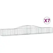 vidaXL Gabions avec arc surélevé 7 pcs. 400x50x40/60cm Fer galvanisé