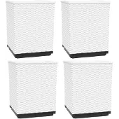 vidaXL Jardinières 4 pcs blanc 30x30x37 cm polypropylène