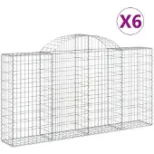 vidaXL Gabions 6 pcs voûtés 200x30x100/120 cm en fer