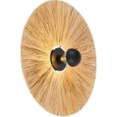 QAZQA Applique murale rustique noire avec corde 60 cm - Leia