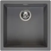 Reginox Evier carré, granit Evier de cuisine Amsterdam, Grey Silvery gris 40x40 cm, R32329
