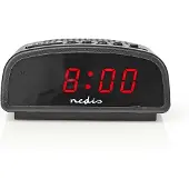 Nedis Réveil numérique de bureau | Affichage LED | Fonction Snooze | Non | Noir