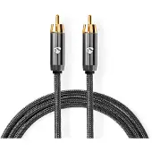 Nedis Câble De Subwoofer Catb24100gy50 Rca M-rca M Plaqué Or 4.5 Mm 5 M