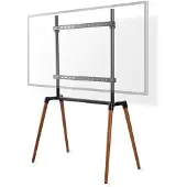 Nedis support TV au sol - 60 - 75 " - poids d'écran maximal supporté : 40 kg - design scandinave - sangle anti-basculement - fermeture à déclic - aluminium / acier - noir
