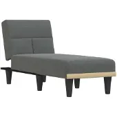 vidaXL Chaise longue Tissu gris foncé