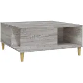 vidaXL Table basse Gris Sonoma 80x80x36,5 cm Bois composite