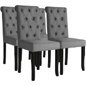 vidaXL Chaises de salle à manger 4 pcs. Tissu gris foncé