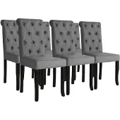 vidaXL Chaises de salle à manger 6 pcs. Tissu gris foncé