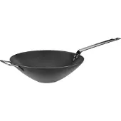 HorecaTraders Poêle wok | Tôle d'acier | 1,46 kg | 9,5 x Ø30 cm