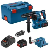 Bosch Perceuse à percussion Professional GBH 18V-28CF 3,3 J avec ventouse GDE 18V-16. 2 batteries ProCore 8,0 Ah. Chargeur. Llbox 0611921003