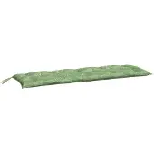 vidaXL Coussin de banc de jardin motif de feuilles 150x50x7 cm