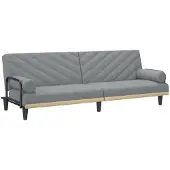 vidaXL Canapé-lit avec accoudoirs Tissu gris clair