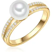 Valero Pearls Bague or / transparent / blanc perle