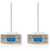 Nedis Câble modem zéro | D-SUB 9 broches femelle | D-SUB 9 broches femelle | Nickelé | 2.00 m | Rond | PVC | Ivoire | Etiquette