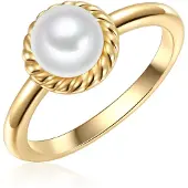 Valero Pearls Bague or / blanc perle