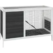 vidaXL Clapier pour lapins Gris 103x44x69,5 cm Pin massif