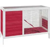 vidaXL Clapier à lapins Rouge 103x44x69,5 cm Pin massif