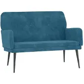 vidaXL Banc Bleu 108x79x79 cm Velours